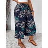 image:imageMakeMeChic Womens Plus Size Boho Pants Floral Wide Leg High Waist Elastic Palazzo Pant Summer Vacation