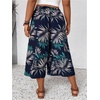 image:imageMakeMeChic Womens Plus Size Boho Pants Floral Wide Leg High Waist Elastic Palazzo Pant Summer Vacation