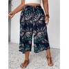image:imageMakeMeChic Womens Plus Size Boho Pants Floral Wide Leg High Waist Elastic Palazzo Pant Summer Vacation