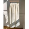 image:imageMakeMeChic Womens Polka Dots Lace Trim Pants Elastic Waist Trousers with Pocket