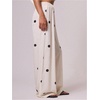 image:imageMakeMeChic Womens Polka Dots Wide Leg Pants Elastic Waist Baggy TrousersCream