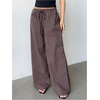 image:imageMakeMeChic Womens Striped Low Rise Pants Drawstring Waist Straight Leg Y2K Trousers