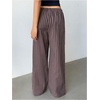 image:imageMakeMeChic Womens Striped Low Rise Pants Drawstring Waist Straight Leg Y2K Trousers