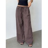 image:imageMakeMeChic Womens Striped Low Rise Pants Drawstring Waist Straight Leg Y2K Trousers