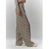 image:imageMakeMeChic Womens Striped Wide Leg Pants Elastic Waist Baggy Long TrousersGreen and Brown