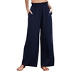 image:imageMakeMeChic Womens Frill Trim Palazzo Pants High Waisted Wide Leg Trousers with Pockets