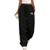 image:imageMakeMeChic Womens Grey Sweatpants Wide Leg Baggy Sweatpants with PocketsBlack