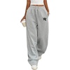 image:imageMakeMeChic Womens Grey Sweatpants Wide Leg Baggy Sweatpants with PocketsLight Grey