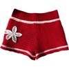 image:imageMakeMeChic Womens Knitted Summer Shorts Contrast Binding Elastic Waisted Vacation Beach ShortsRed