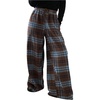 image:imageMakeMeChic Womens Plaid Wide Leg Pants Drawstring High Waist Baggy Trousers with PocketBrown