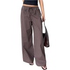 image:imageMakeMeChic Womens Striped Low Rise Pants Drawstring Waist Straight Leg Y2K Trousers