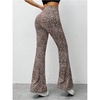 image:imageWomens Leopard Print Knitted Flare Leg Pants