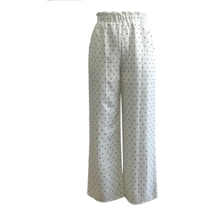 image:imageMakeMeChic Womens Polka Dots Lace Trim Pants Elastic Waist Trousers with Pocket