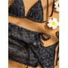 image:imageMakeMeChic Womens 3 Piece Crochet Bikini Sets Halter Triangle Summer Bathing Suit with Cover Up Skirt SwimsuitsBlue