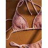 image:imageMakeMeChic Womens 3 Piece Crochet Bikini Sets Halter Triangle Summer Bathing Suit with Cover Up Skirt SwimsuitsPink