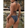 image:imageMakeMeChic Womens 3 Piece Zebra Cheetah Bikini Sets Polka Dots Strapless Bathing Suit with Swimsuit CoverupBlack Polka Dots