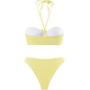 image:imageMakeMeChic Womens 3 Piece Zebra Cheetah Bikini Sets Polka Dots Strapless Bathing Suit with Swimsuit CoverupHalter Yellow