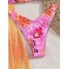 image:imageMakeMeChic Womens 3 Piece Zebra Cheetah Bikini Sets Polka Dots Strapless Bathing Suit with Swimsuit CoverupOrange Yellow