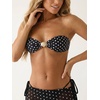 image:imageMakeMeChic Womens 3 Piece Zebra Cheetah Bikini Sets Polka Dots Strapless Bathing Suit with Swimsuit CoverupPolka Dots