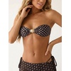 image:imageMakeMeChic Womens 3 Piece Zebra Cheetah Bikini Sets Polka Dots Strapless Bathing Suit with Swimsuit CoverupPolka Dots Brown