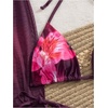 image:imageMakeMeChic Womens 3 Piece Zebra Cheetah Bikini Sets Polka Dots Strapless Bathing Suit with Swimsuit CoverupPurple Flower