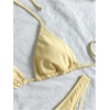 image:imageMakeMeChic Womens 3 Piece Zebra Cheetah Bikini Sets Polka Dots Strapless Bathing Suit with Swimsuit CoverupYellow