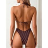 image:imageMakeMeChic Womens Polka Dots Triangle Thong Bikini Sets Floral Cute Bathing Suit SwimsuitsMulticolor Dots