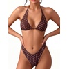 image:imageMakeMeChic Womens Polka Dots Triangle Thong Bikini Sets Floral Cute Bathing Suit SwimsuitsMulticolor Dots