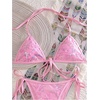 image:imageMakeMeChic Womens Sexy String Sequin Bikini Sets Triangle Halter Swimsuits Cheeky Summer Bathing SuitsPink