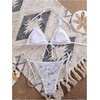 image:imageMakeMeChic Womens Sexy String Sequin Bikini Sets Triangle Halter Swimsuits Cheeky Summer Bathing SuitsWhite