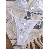image:imageMakeMeChic Womens Sexy String Sequin Bikini Sets Triangle Halter Swimsuits Cheeky Summer Bathing SuitsWhite