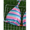 image:imageMakeMeChic Womens Striped Triangle Thong Micro Bikini Sets Halter Swimsuits Bathing SuitBlue Pink