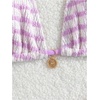 image:imageMakeMeChic Womens Striped Triangle Thong Micro Bikini Sets Halter Swimsuits Bathing SuitMauve Purple