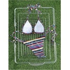 image:imageMakeMeChic Womens Striped Triangle Thong Micro Bikini Sets Halter Swimsuits Bathing SuitMulticolor