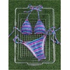 image:imageMakeMeChic Womens Striped Triangle Thong Micro Bikini Sets Halter Swimsuits Bathing SuitRoyal Blue