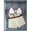 image:imageMakeMeChic Womens Triangle Bikini Sets Star Print Halter Tops and Boyshorts Bathing SuitBrown and White