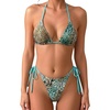 image:imageMakeMeChic Womens Polka Dots Triangle Thong Bikini Sets Floral Cute Bathing Suit SwimsuitsGreen