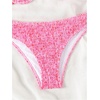 image:imageMakeMeChic Womens 2 Piece Bikini Set Floral Underwire Spaghetti Strap Smocked Bathing SuitPink