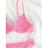 image:imageMakeMeChic Womens 2 Piece Bikini Set Floral Underwire Spaghetti Strap Smocked Bathing SuitPink