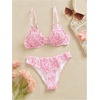 image:imageMakeMeChic Womens 2 Piece Bikini Set Floral Underwire Spaghetti Strap Smocked Bathing SuitPink Floral