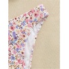 image:imageMakeMeChic Womens 2 Piece Bikini Set Floral Underwire Spaghetti Strap Smocked Bathing SuitPurple and Pink