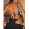 image:imageMakeMeChic Womens 2 Piece Bikini Set Sexy Halter Rhinestone Swimsuit Triangle High Waist Goth Vacation SwimwearBlack