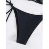 image:imageMakeMeChic Womens 2 Piece Bikini Set Sexy Halter Rhinestone Swimsuit Triangle High Waist Goth Vacation SwimwearBlack