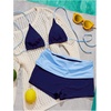 image:imageMakeMeChic Womens Bikini with Shorts Boyshort Bikini Set Halter Triangle Tie Backless Y2K SwimsuitBlue