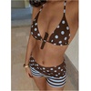 image:imageMakeMeChic Womens Bikini with Shorts Boyshort Bikini Set Halter Triangle Tie Backless Y2K SwimsuitBlue and Brown