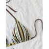 image:imageMakeMeChic Womens Bikini with Shorts Boyshort Bikini Set Halter Triangle Tie Backless Y2K SwimsuitBrown and Yellow