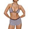 image:imageMakeMeChic Womens Bikini with Shorts Boyshort Bikini Set Halter Triangle Tie Backless Y2K SwimsuitCoffee Brown