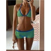 image:imageMakeMeChic Womens Bikini with Shorts Boyshort Bikini Set Halter Triangle Tie Backless Y2K SwimsuitGreen