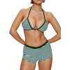 image:imageMakeMeChic Womens Bikini with Shorts Boyshort Bikini Set Halter Triangle Tie Backless Y2K SwimsuitGreen a