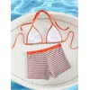 image:imageMakeMeChic Womens Bikini with Shorts Boyshort Bikini Set Halter Triangle Tie Backless Y2K SwimsuitOrange